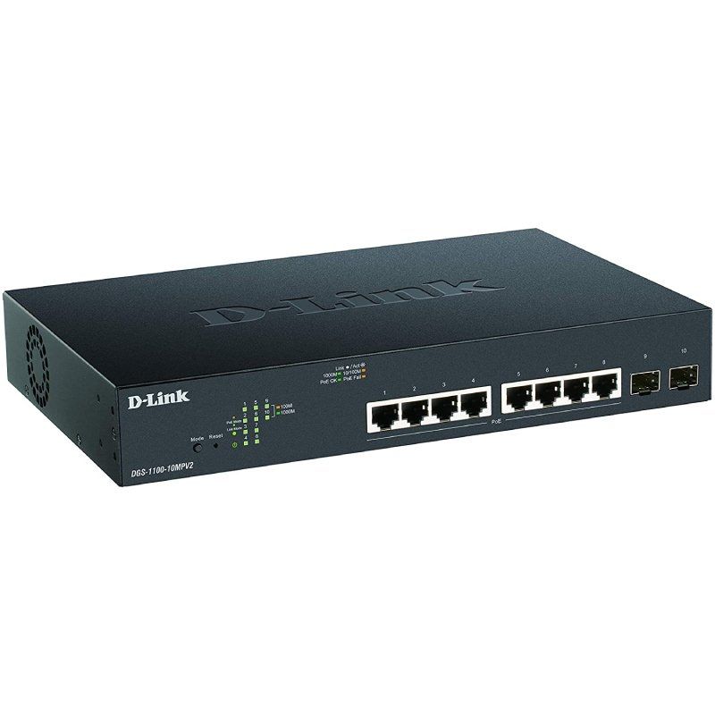 Switch D-link Dgs-1100-10mpv2 10 Portas / Rj-45 Gigabit 10 / 100 / 1000 Poe / SFP