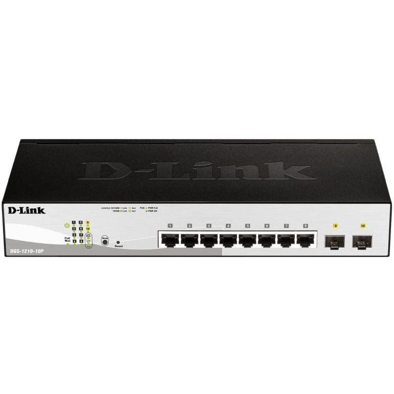 Switch D-link Dgs-1210-10p 10 Portas / Rj-45 Gigabit 10 / 100 / 1000 Poe / SFP