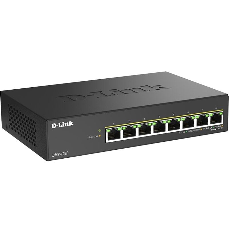 Switch D-link Dms-108p / e 8 Portas / Rj-45 Gigabit 10 / 100 / 1000 Poe