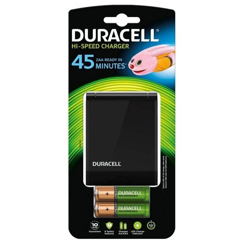 Carregador de Pilhas Duracell Cef27eu-eu / Capacidade para 2 Pilhas AA e AAA / Inclui 2 Pilhas AA e…