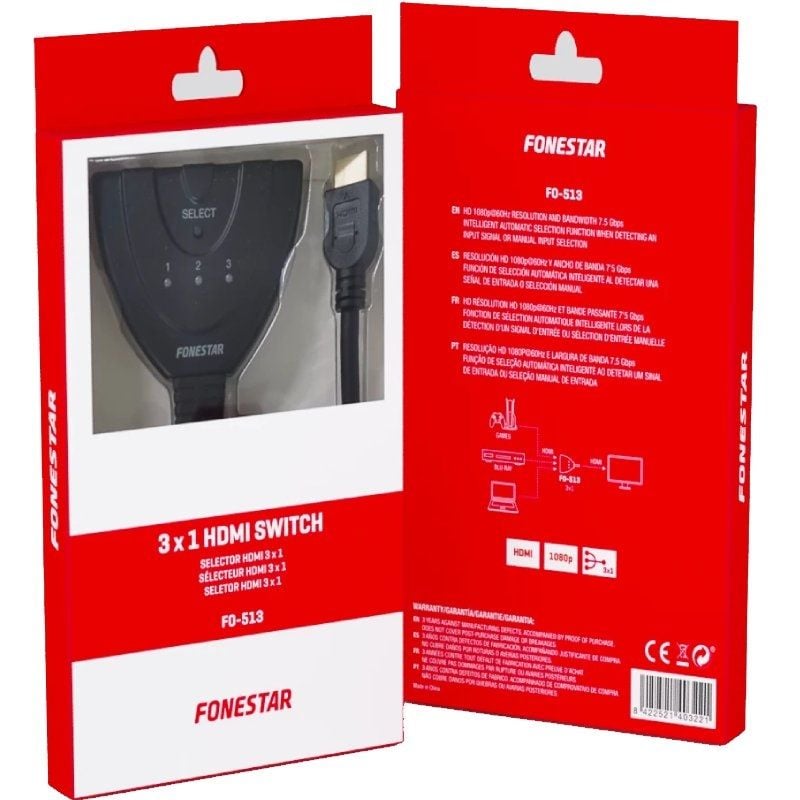 Fonestar Fo-513 / 3xhdmi Repartidor HDMI 3 em 1