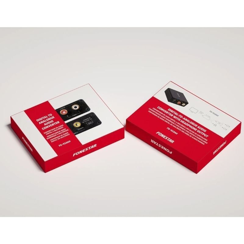 Conversor de Áudio Fonestar Fo-41dah / Entrada Toslink e RCA / Saída 2x RCA / 1x Jack 3.5