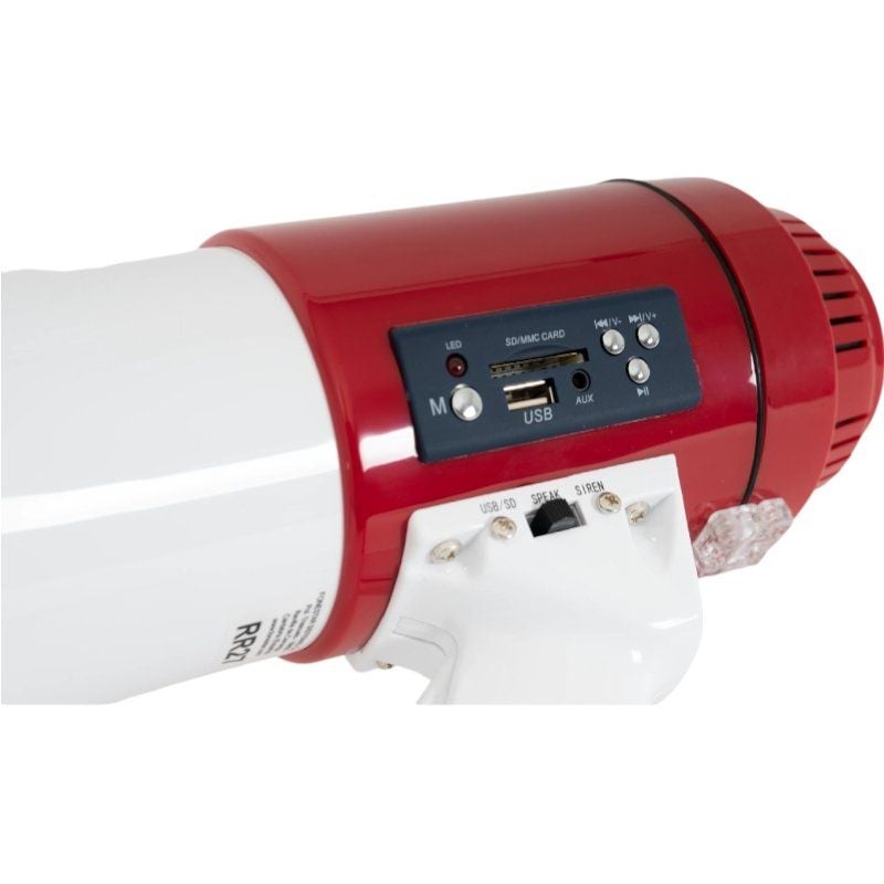 Megafone com Sirene Fonestar Mf-114su / 25W / USB / SD / Alimentado por Bateria / 12V DC