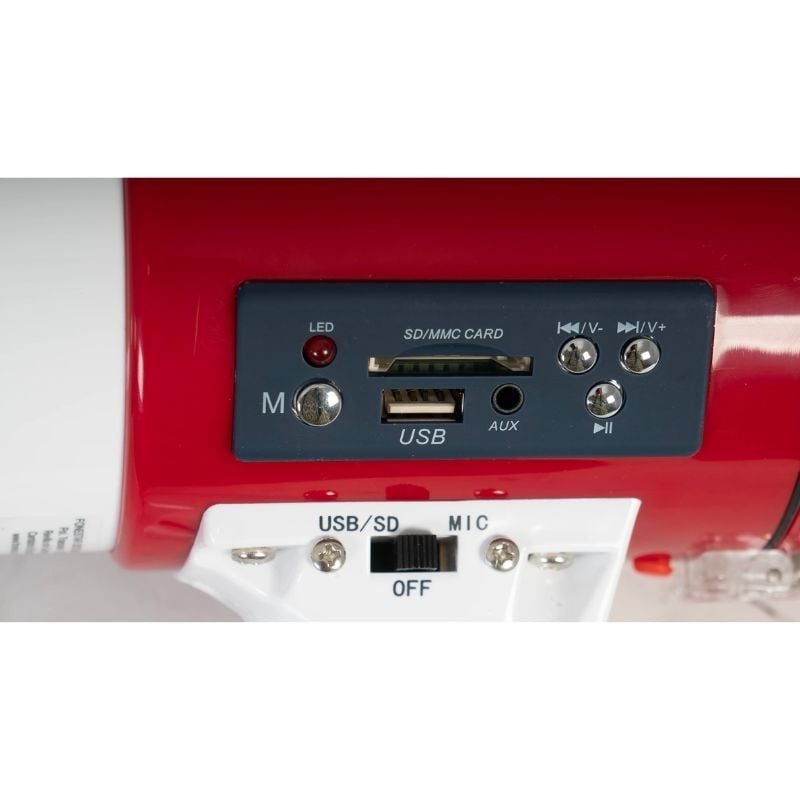 Megafone com Sirene Fonestar Mf-600sgu / 25W / USB / SD / Bateria / Alimentação por Bateria / 12V DC