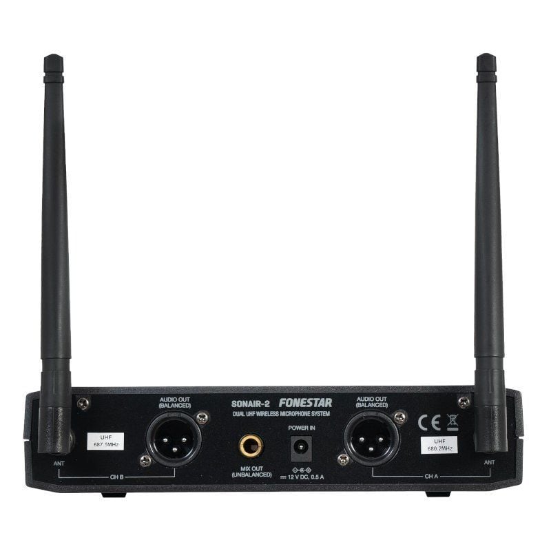 Fonestar Sonair-2mp UHF Microfone de Mão Duplo sem Fios e Auricular / Inclui Recetor