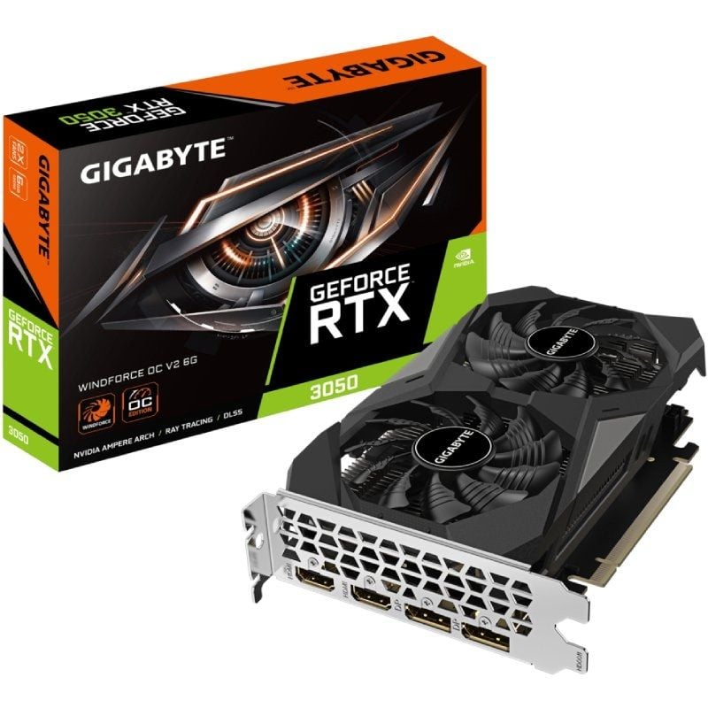 Placa Gráfica Gigabyte Geforce RTX 3050 Windforce OC V2 / 6GB GDDR6