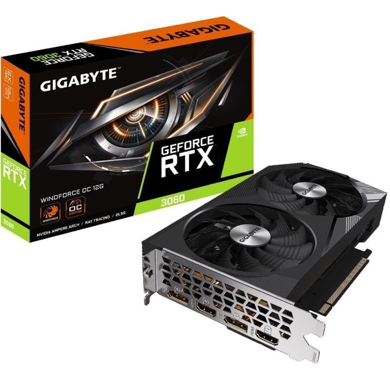 Placa Gráfica Gigabyte Geforce RTX 3060 Windforce OC Rev 2 / 12GB GDDR6 / LHR
