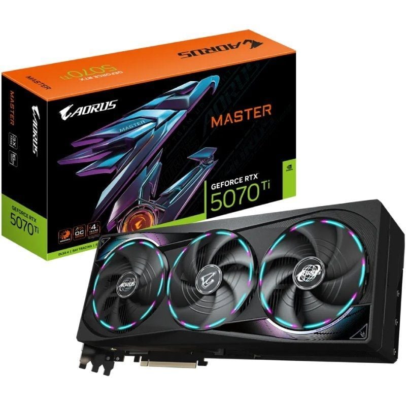 Placa Gráfica Gigabyte AORUS Geforce RTX 5070ti MASTER / 16GB GDDR7