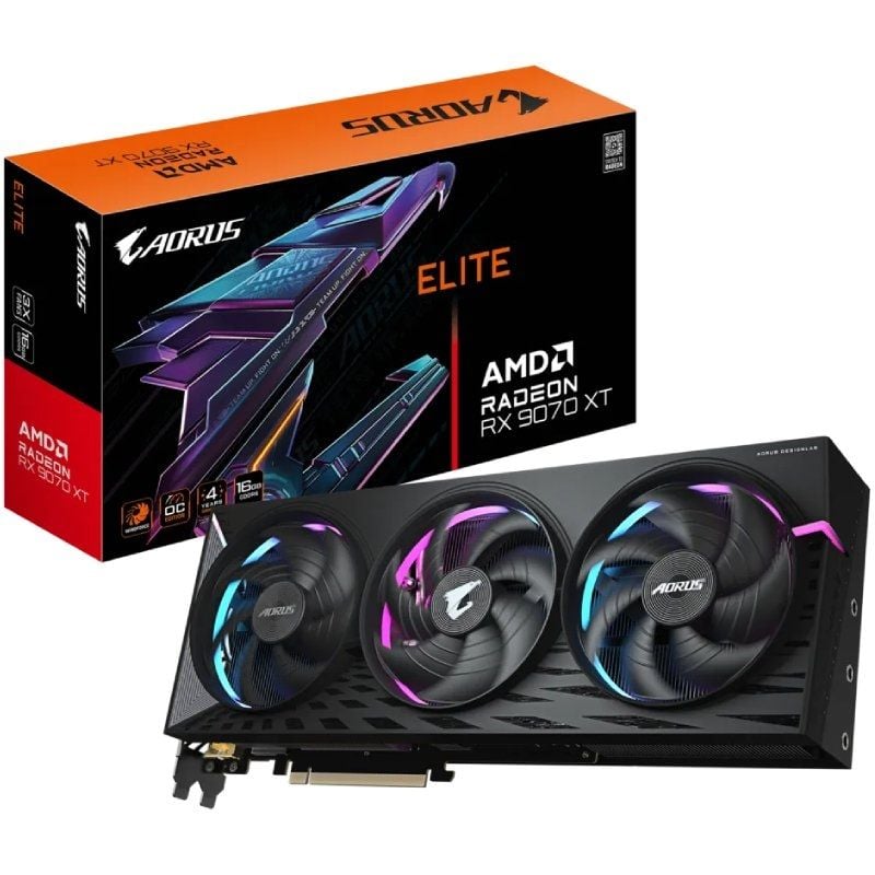 Placa Gráfica Gigabyte AORUS Radeon RX 9070 XT Elite / 16GB GDDR6