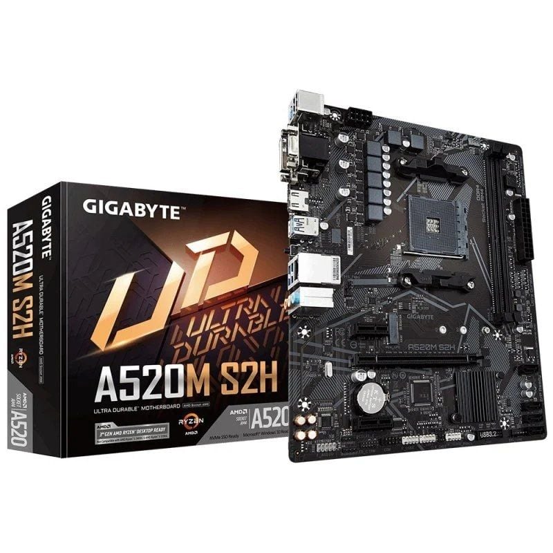 Placa-mãe Gigabyte A520M S2H Socket AM4 / Micro ATX