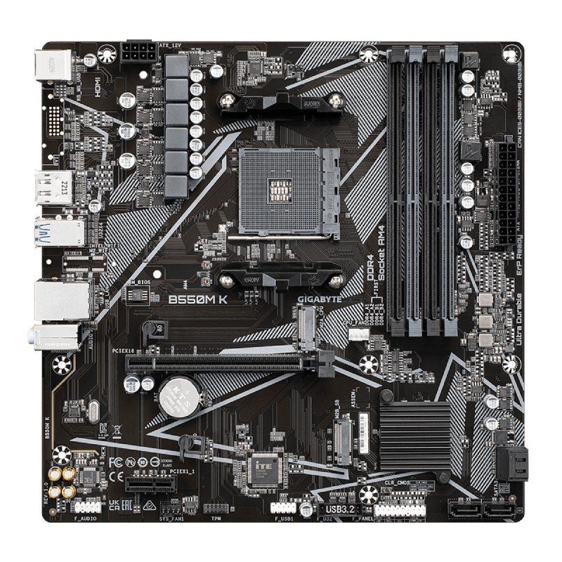 Placa-mãe Gigabyte B550M K Socket AM4 / Micro ATX