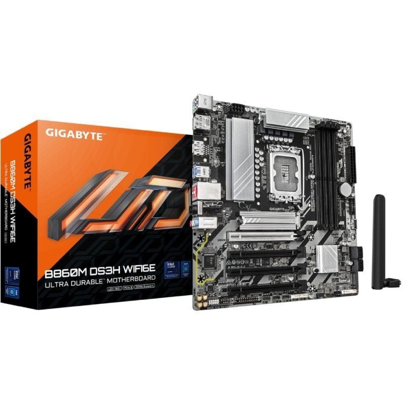 Placa-mãe Gigabyte B860M DS3H WIFI6E Socket 1851 / Micro ATX