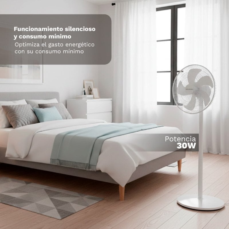 Ventilador de Chão Grunkel Fs-14pr / 30W / 7 Pás 35cm / 12 Velocidades