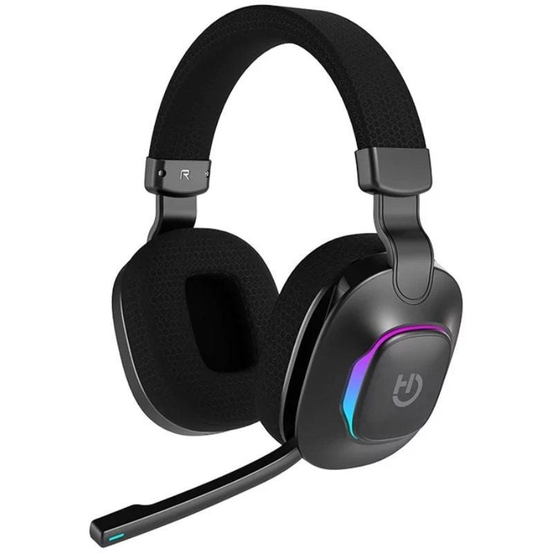 Auriculares para Jogos sem Fios Hiditec Vortex ARGB com Microfone / Jack 3.5 / Bluetooth / Preto