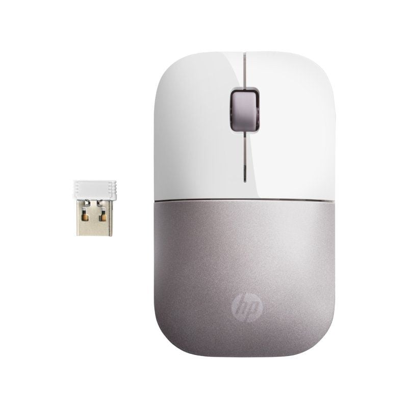Rato sem Fios HP Z3700 / Até 1200 DPI / Branco e Cor-de-rosa