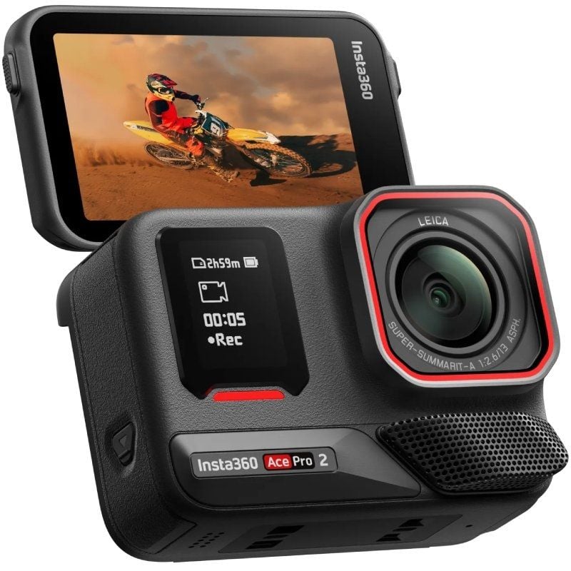 Câmara Desportiva Digital Insta360 Ace Pro 2 Pack 2 Pilhas / 8K / 180° Ângulo de Visão / Preto