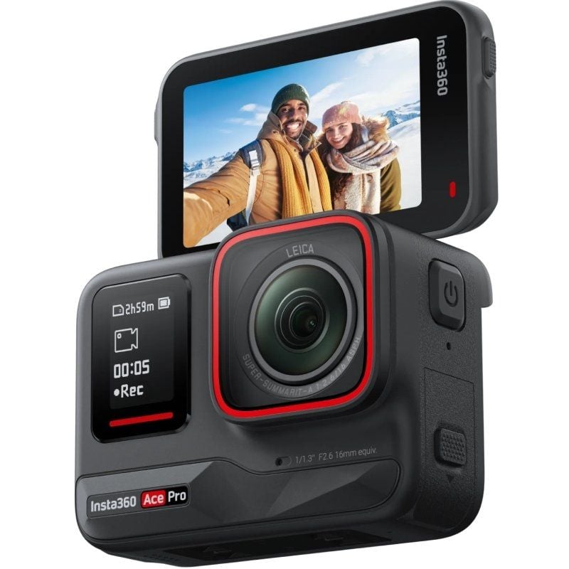 Câmara Desportiva Digital Insta360 Ace Pro / 8K / Ângulo de Visualização de 180° / Preto