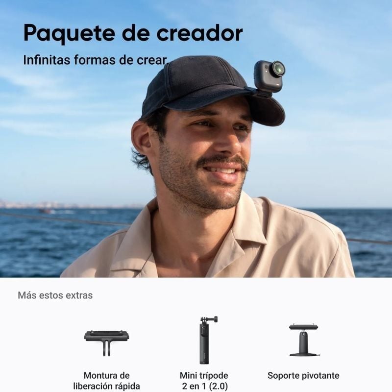 Insta360 GO Ultra Pack Câmara Desportiva Digital para Criadores / 4K / Ângulo de Visão de 360° / Pr…