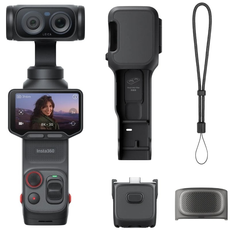 Câmara Digital Desportiva Insta360 Luna Pro / 8K / Ângulo de Visão de 360º / Preta