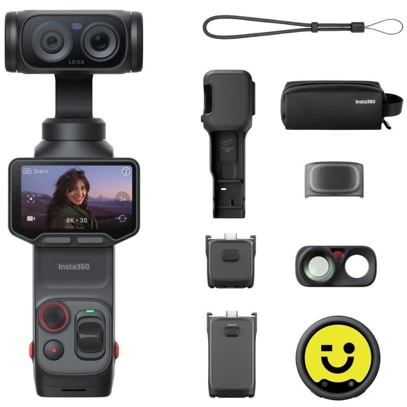 Câmara Digital Desportiva Insta360 Luna Ultra Pack Creator / 8K / Ângulo de Visão de 360º / Preta