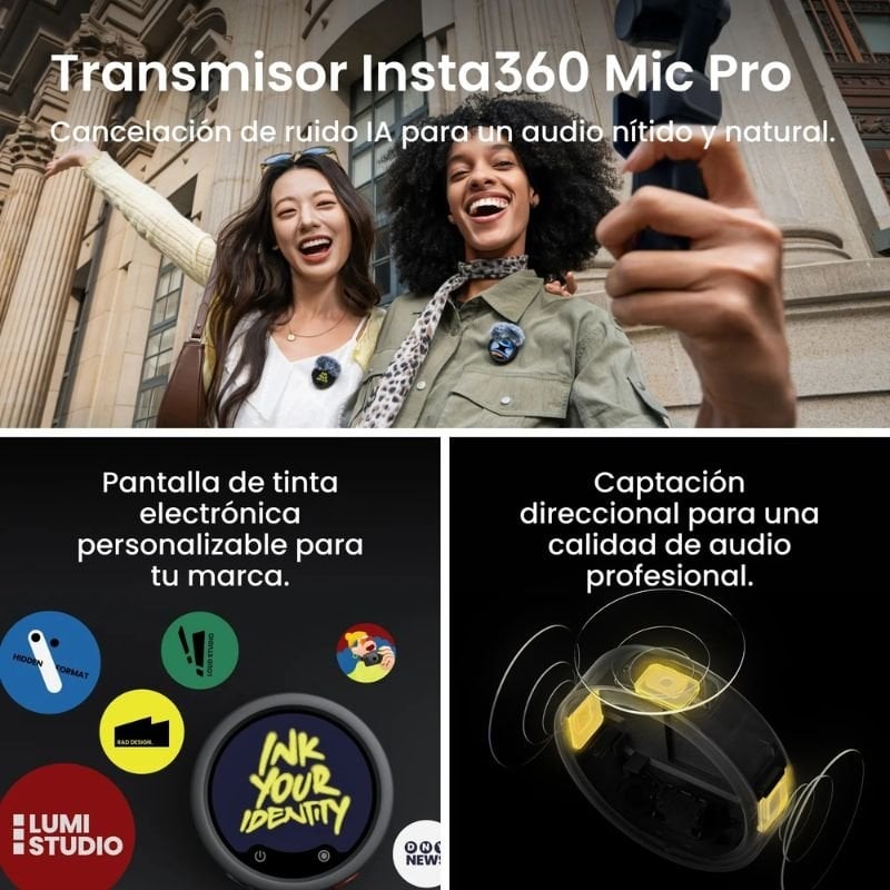 Câmara Digital Desportiva Insta360 Luna Ultra Pack Creator / 8K / Ângulo de Visão de 360º / Preta
