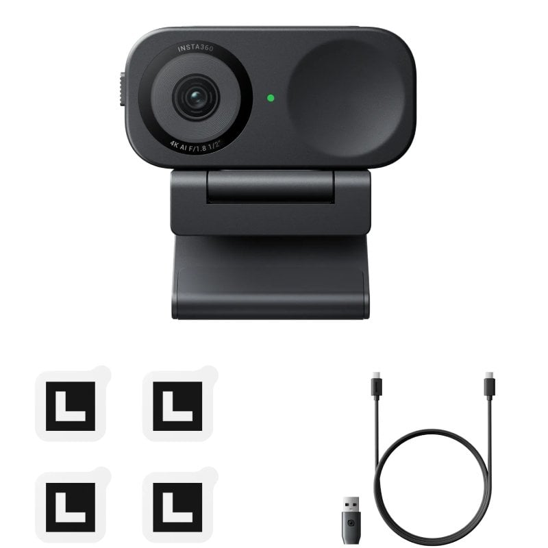 Câmara Web Insta360 Link 2C / Seguimento de IA / Controlo por Gestos / 3840 X 2160 4K UHD