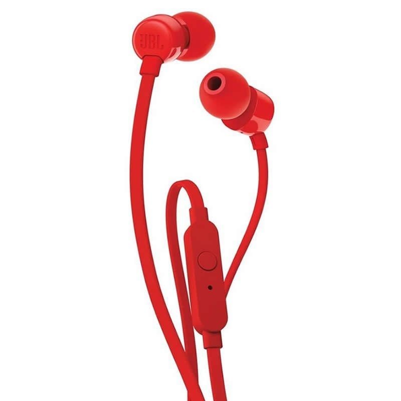 JBL T110 Auscultadores Intra-auriculares / com Microfone / 3,5 Jack / Vermelho