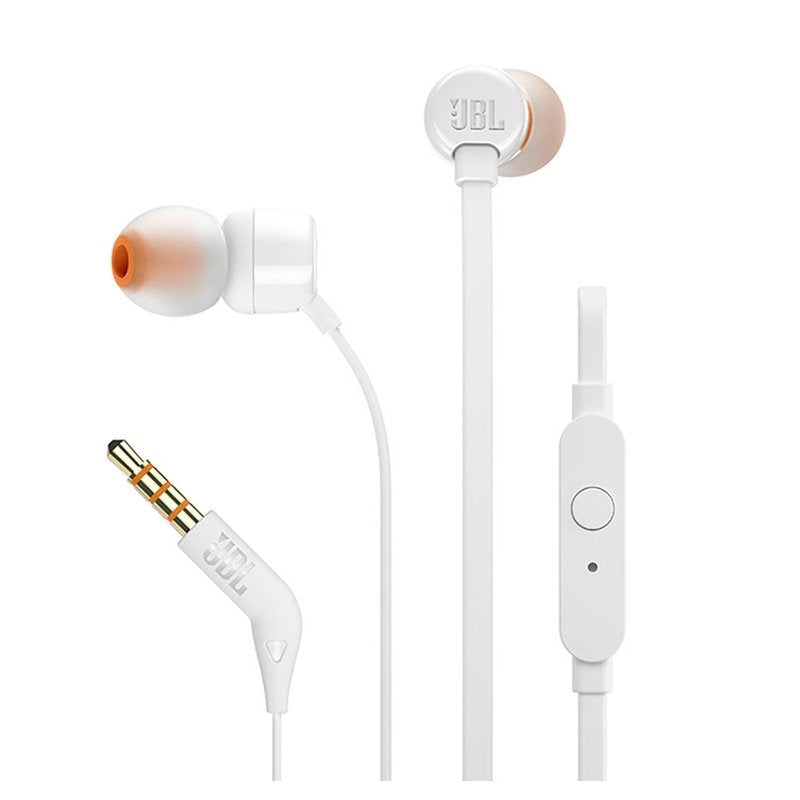 Auscultadores Intra-auriculares JBL Tune 110 / com Microfone / Conector de 3,5 / Brancos