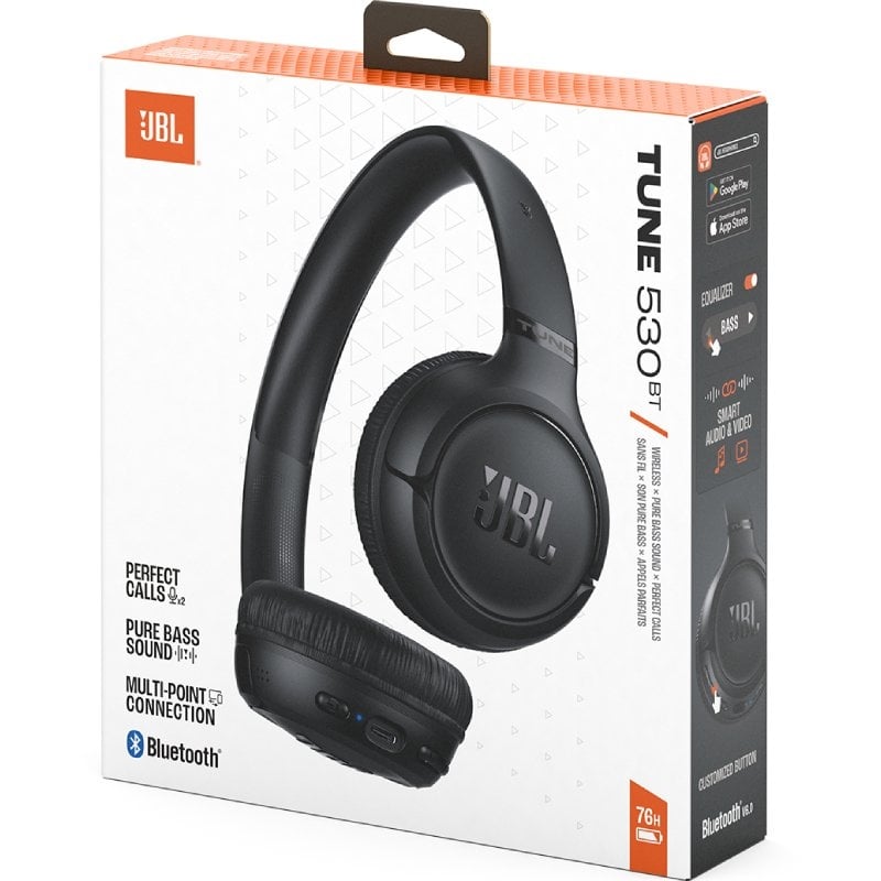 Auscultadores sem Fios JBL Tune 530BT / com Microfone / Bluetooth / Preto