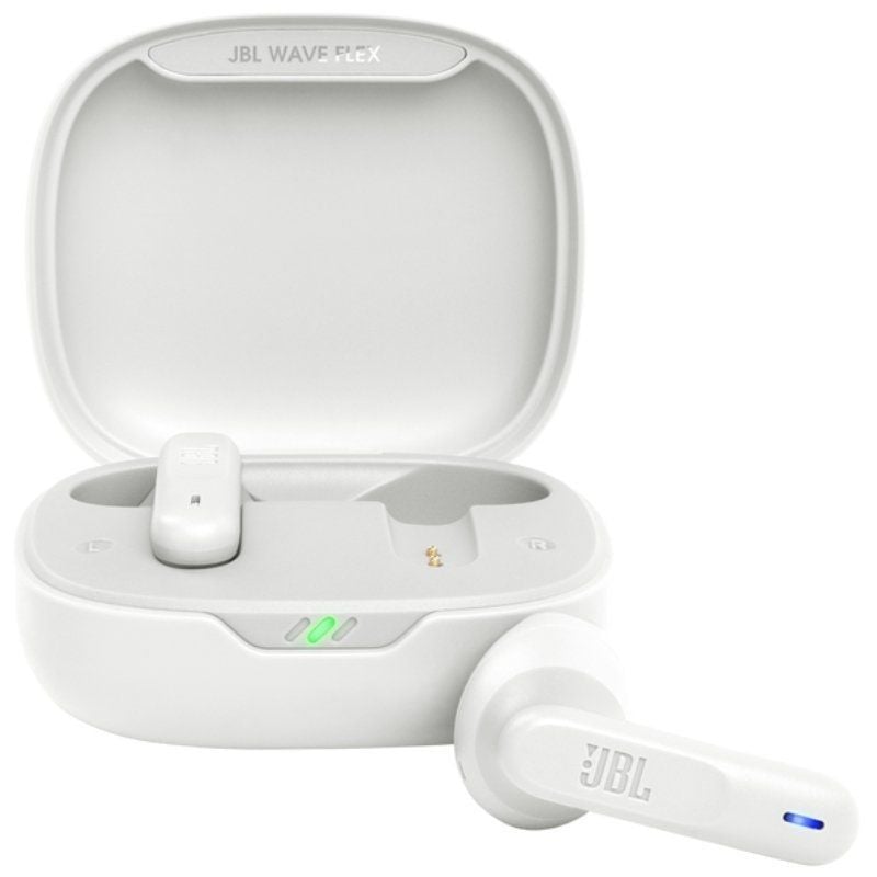 Auscultadores JBL Wave Flex Bluetooth com Estojo de Carregamento / 8h de Autonomia / Branco