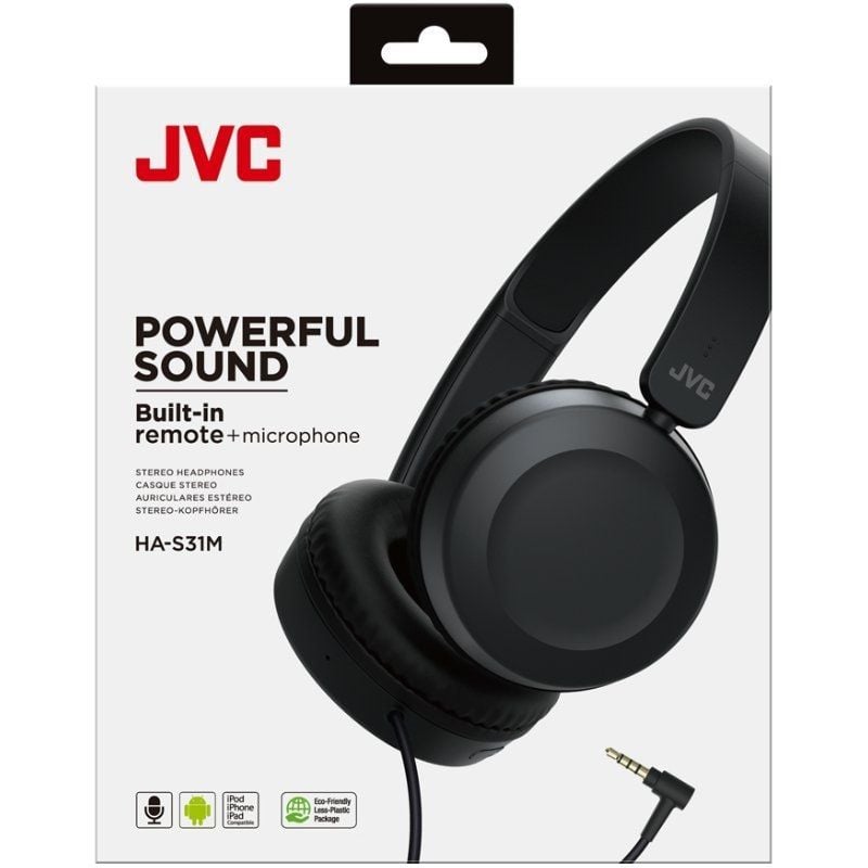 JVC Ha-s31m Auscultadores / com Microfone / Jack 3.5 / Preto