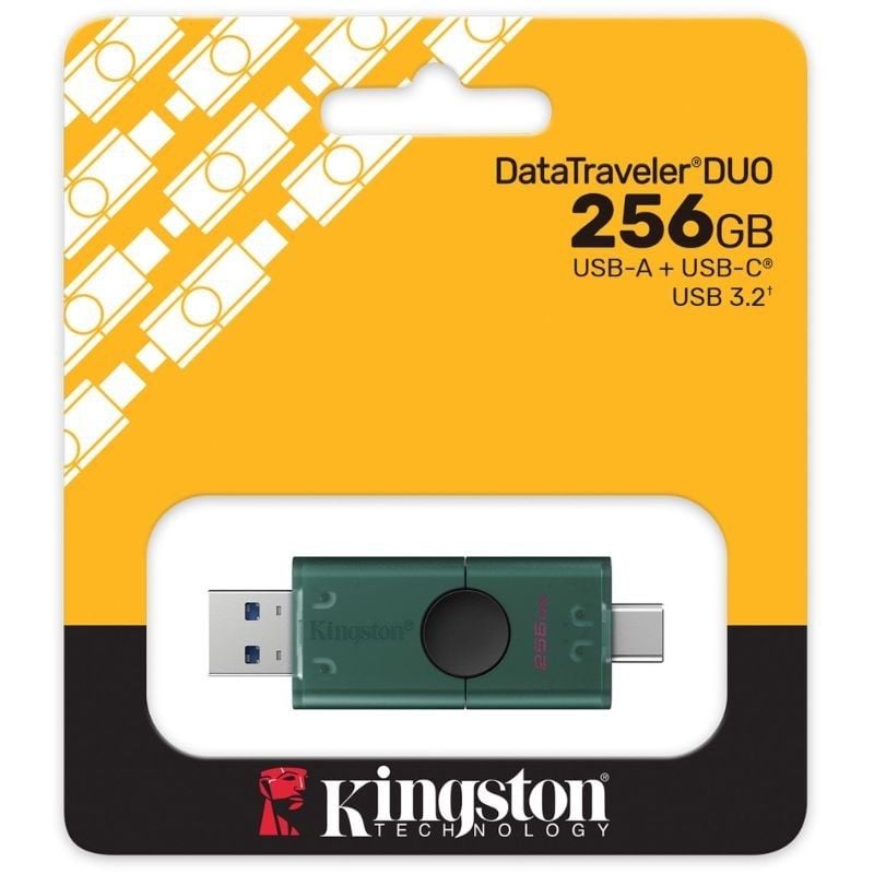 Unidade Flash USB Tipo C e USB 3.2 Kingston Datatraveler Duo 256GB