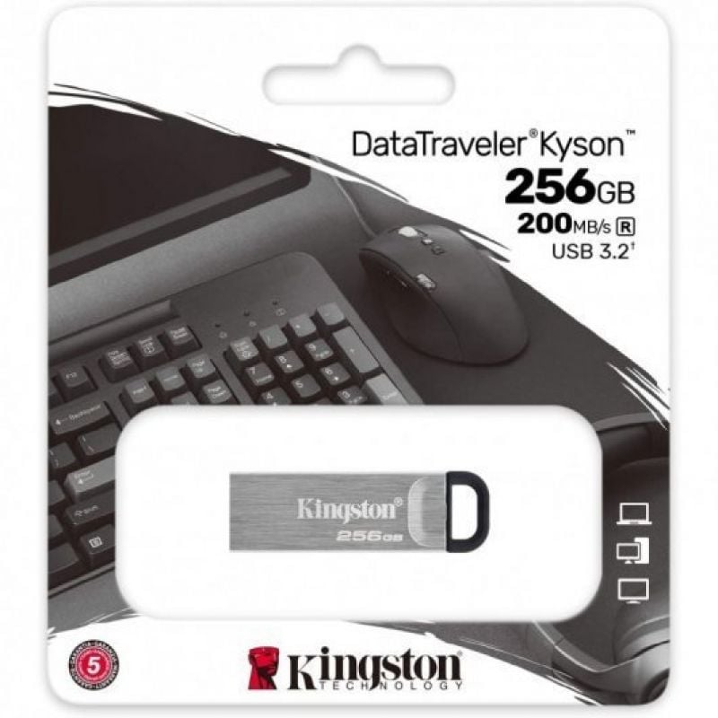 Unidade Flash Kingston Datatraveler Kyson USB 3.2 256GB USB 3.2