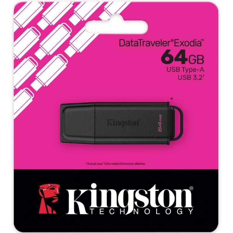 Unidade Flash USB 3.2 Kingston Datatraveler Exodia Gen2 64GB USB 3.2