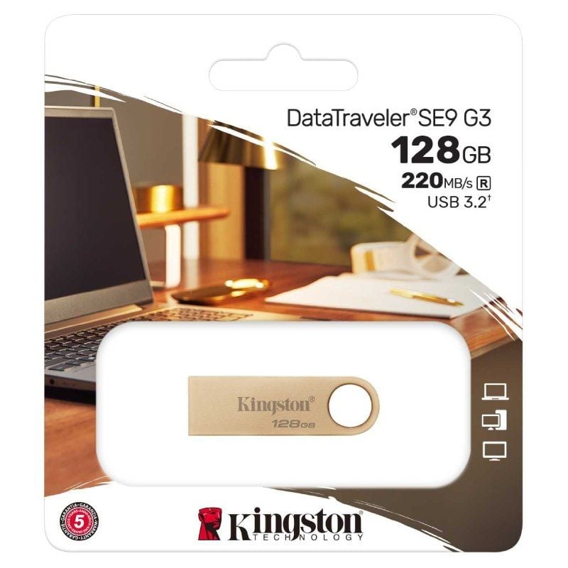 Unidade Flash USB 3.2 Kingston Datatraveler SE9 G3 128GB USB 3.2