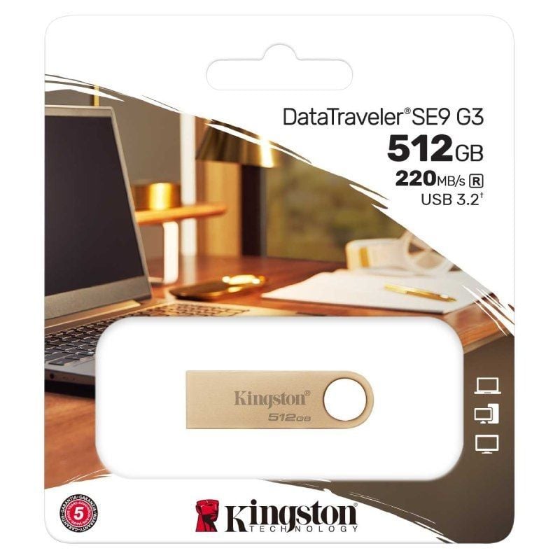 Unidade Flash USB 3.2 Kingston Datatraveler SE9 G3 512GB USB 3.2