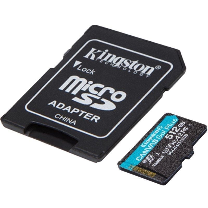 Cartão de Memória Kingston CANVAS Go! Plus 512GB Microsd XC com Adaptador / Classe 10 / 200mbs