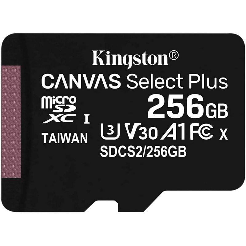 Cartão de Memória Microsd XC Kingston CANVAS Select Plus 256GB / Classe 10 / 100mbs