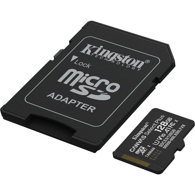 Cartão de Memória Kingston CANVAS Select Plus 128GB Microsd XC com Adaptador / Classe 10 / 150mbs