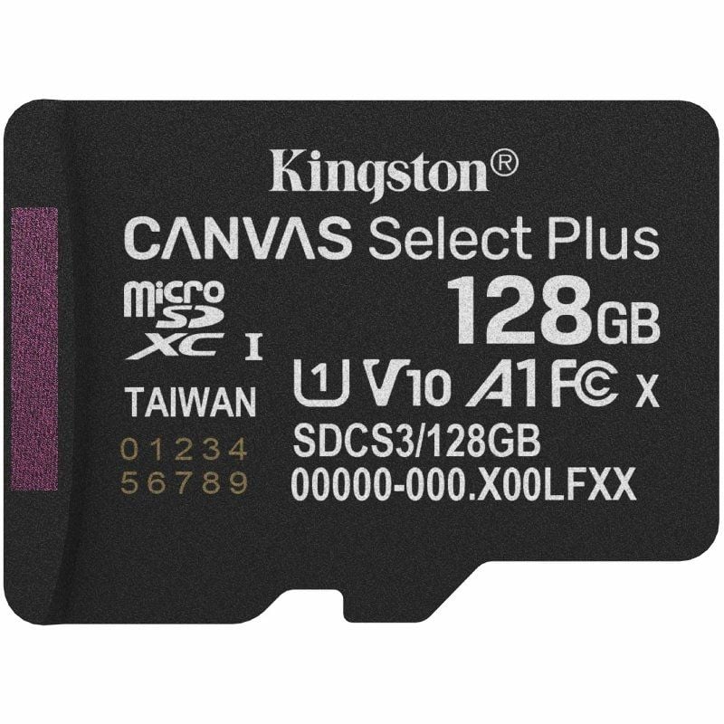 Cartão de Memória Microsd XC Kingston CANVAS Select Plus 128GB / Classe 10 / 150mbs