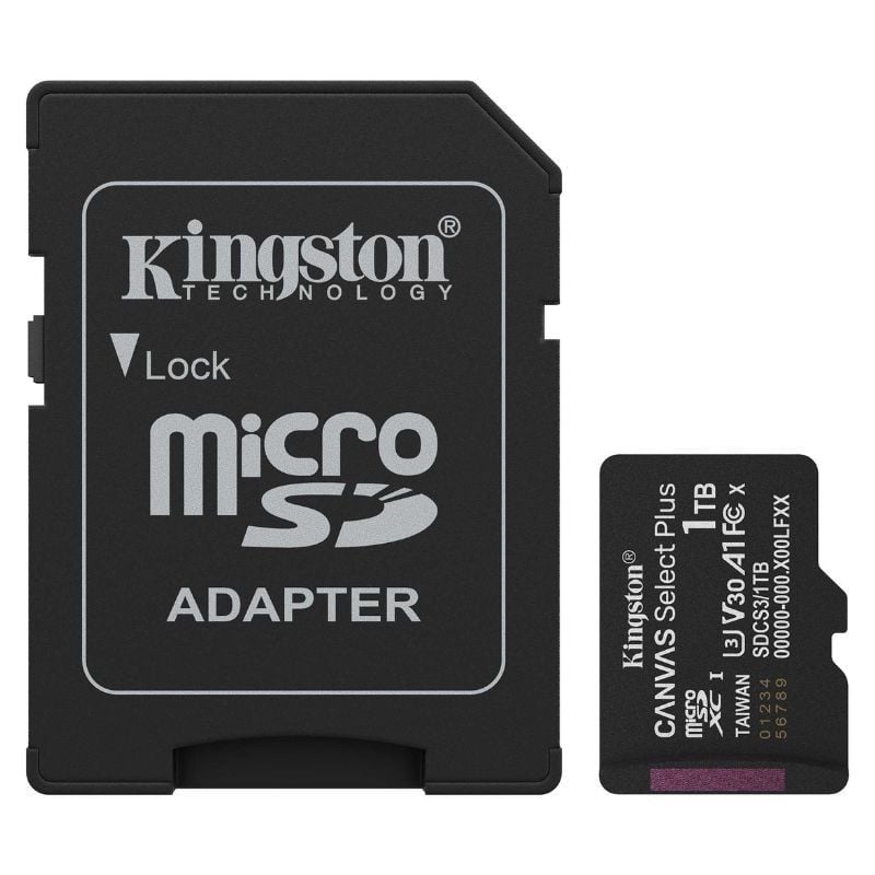 Cartão de Memória Kingston CANVAS Select Plus 1TB Microsd XC com Adaptador / Classe 10 / 150mbs