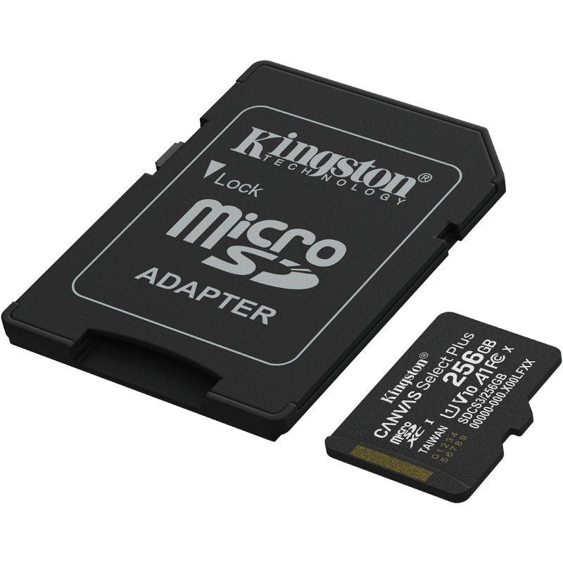 Cartão de Memória Kingston CANVAS Select Plus 256GB Microsd XC com Adaptador / Classe 10 / 150mbs
