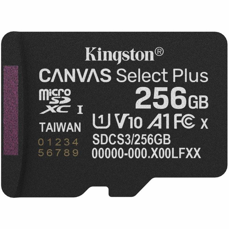 Cartão de Memória Microsd XC Kingston CANVAS Select Plus 256GB / Classe 10 / 150mbs