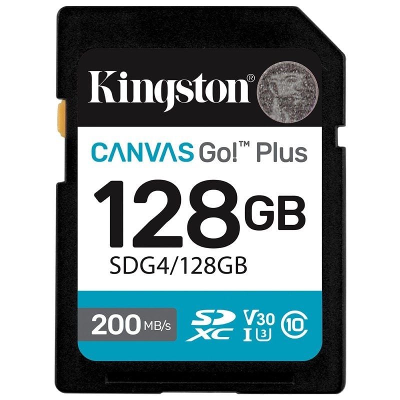 Cartão de Memória Kingston CANVAS Go! Plus 128GB SD XC / Classe 10 / 200mbs