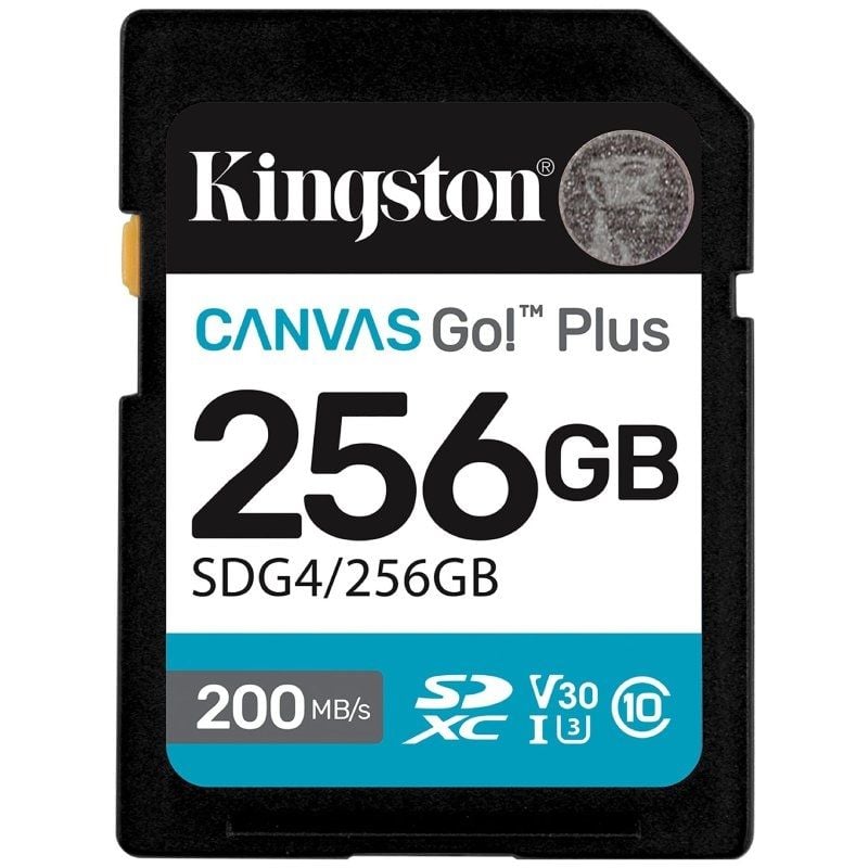 Cartão de Memória Kingston CANVAS Go! Plus 256GB SD XC / Classe 10 / 200mbs
