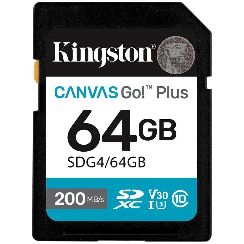 Cartão de Memória Kingston CANVAS Go! Plus 64GB SD XC / Classe 10 / 200mbs