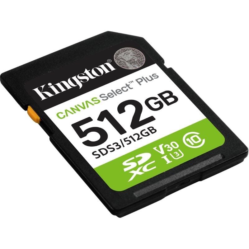 Cartão de Memória Kingston CANVAS Select Plus 512GB SD XC / Classe 10 / 150mbs