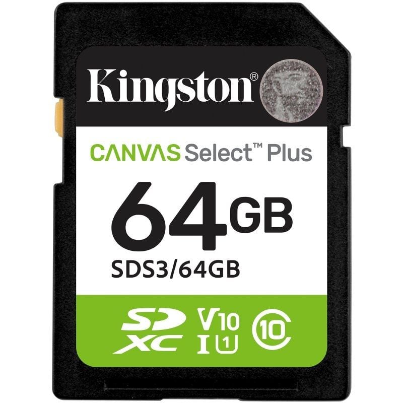Cartão de Memória Kingston CANVAS Select Plus 64GB SD XC / Classe 10 / 100mbs