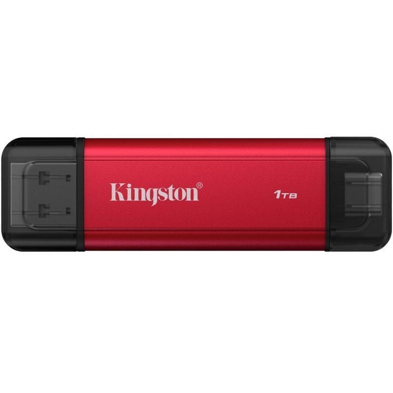 SSD Externo Kingston Dual Portable SSD 1TB / USB Tipo C e USB 3.2 / Vermelho