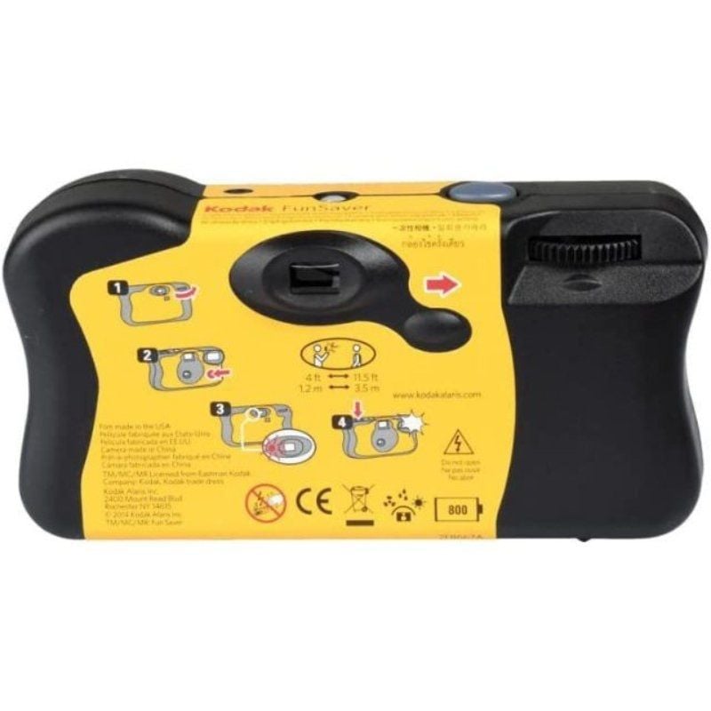 Máquina Fotográfica Descartável Kodak Funsaver 27 / 27 Exposições / Amarelo e Vermelho